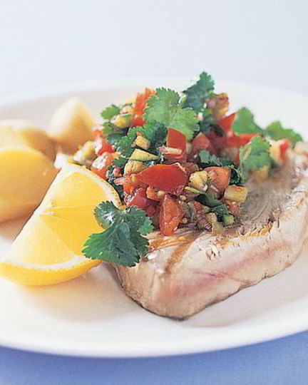 Рецепт тунца в сальсе с кориандром