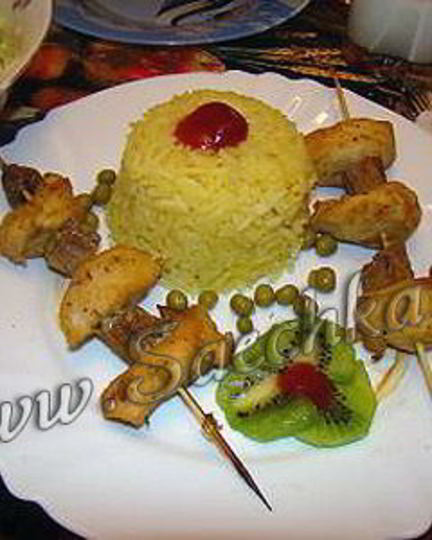 Рецепт куриного шашлыка с бананом