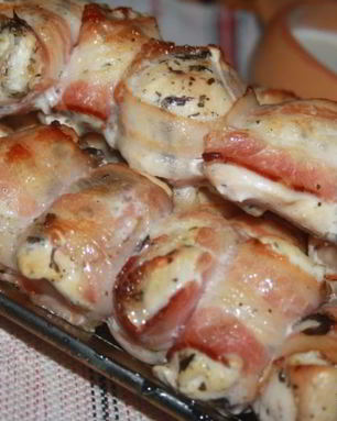 Куриные шашлыки в беконе