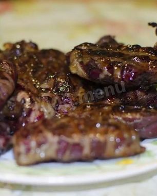 Печень в жировой сетке шашлык на мангале