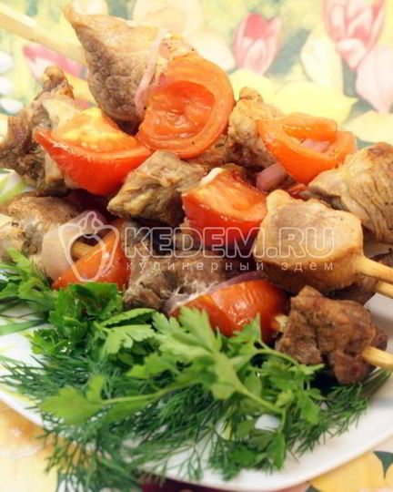 Рецепт шашлычков с помидорками в лимонном маринаде