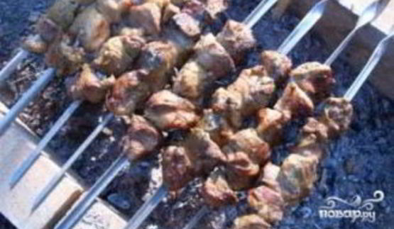 шашлык из говядины с киви