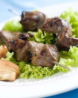 Шашлык из говяжей печени