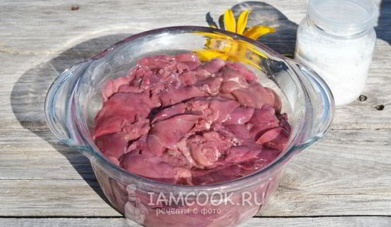 шашлык из куриной печени