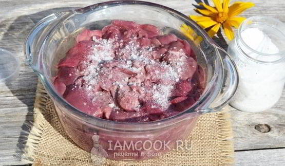 шашлык из куриной печени