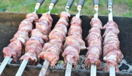 шашлык из куриной печени