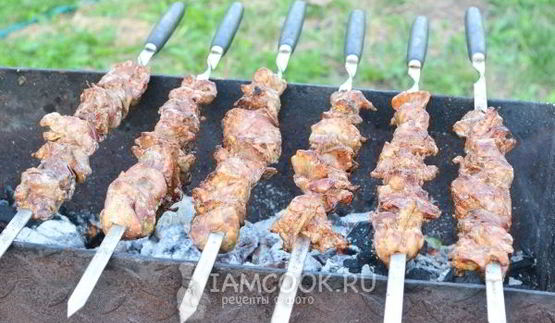 шашлык из куриной печени