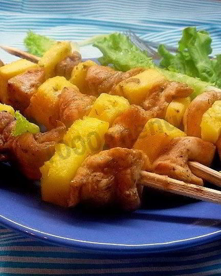 Рецепт шашлыка из курицы по-гавайски