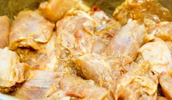 шашлык из курицы с овощами