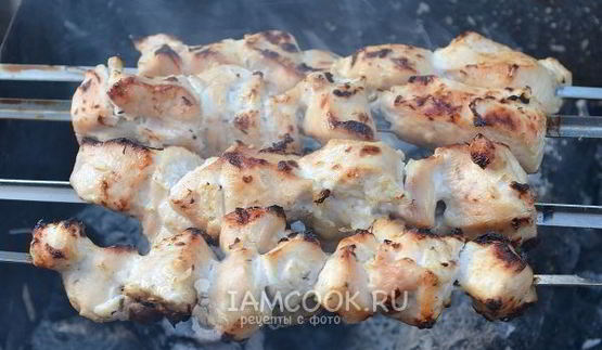 шашлык из курицы в кефире