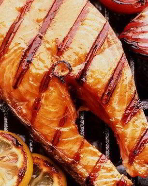 Шашлык из семги на решетке