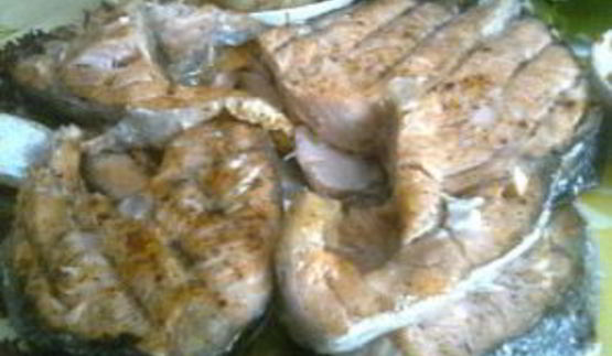 шашлык из семги на решетке