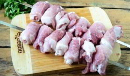 шашлык из свинины рулетиками