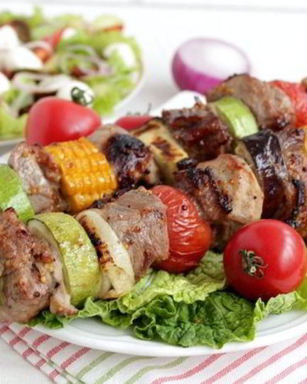 Рецепт шашлыка с овощами в горчичном маринаде
