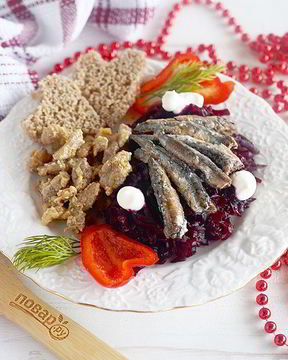 Свекольный гарнир с килечкой