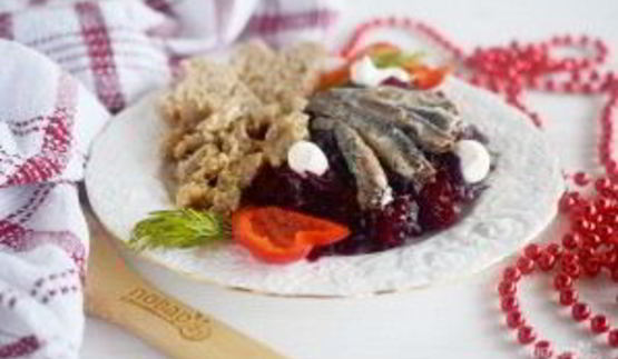 свекольный гарнир с килечкой