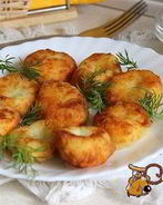 Жареные картофельно-творожные клецки