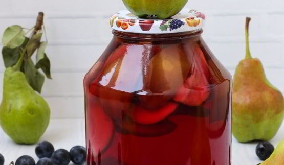 груши с терном в сиропе на зиму