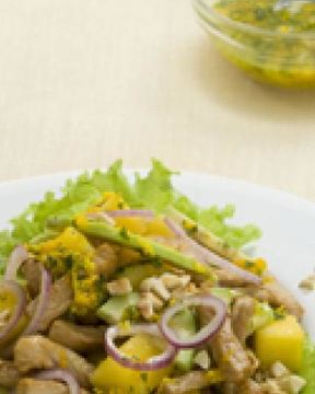 Карибский салат со свининой