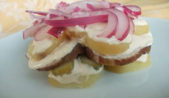 мужской салат с мясом