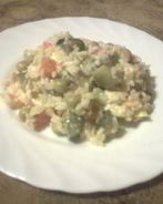 Острый салат с рисом