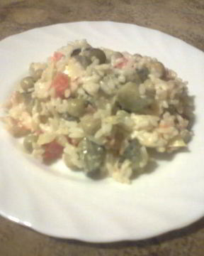 Острый салат с рисом