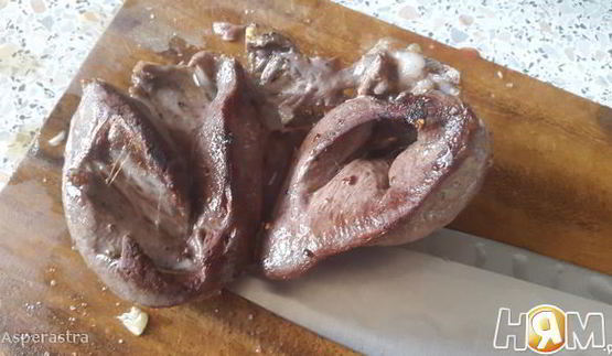 овощной салат с бараньим сердцем