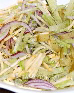 Постный салат из зеленой редьки и репы