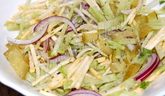 постный салат из зеленой редьки и репы