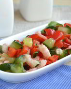 Постный салат с креветками