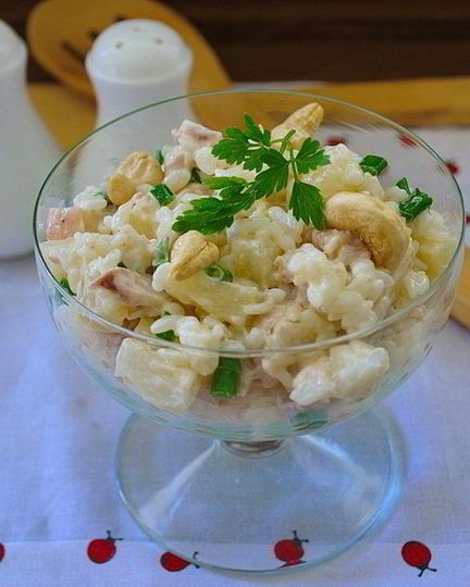 Рецепт рисового салата с курицей