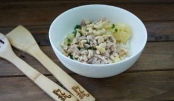 рисовый салат с курицей