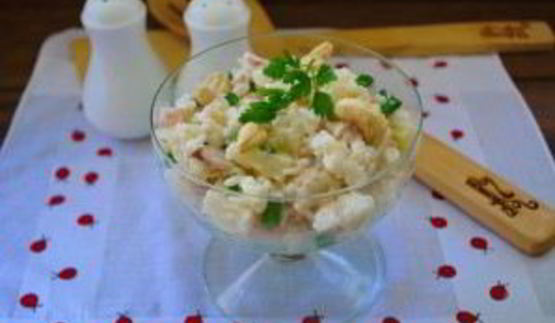 рисовый салат с курицей