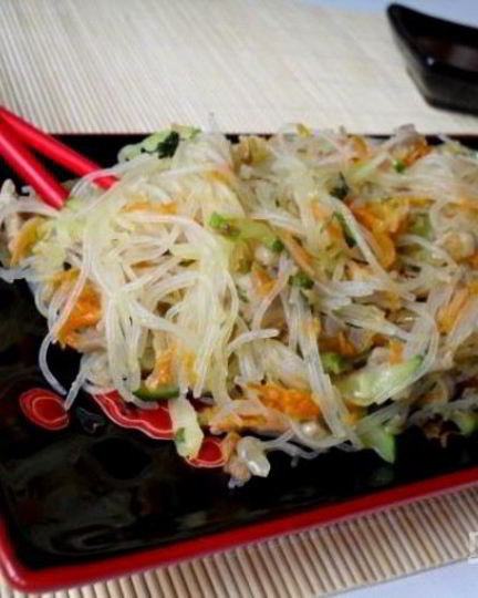 Рецепт салата фунчоза с мясом