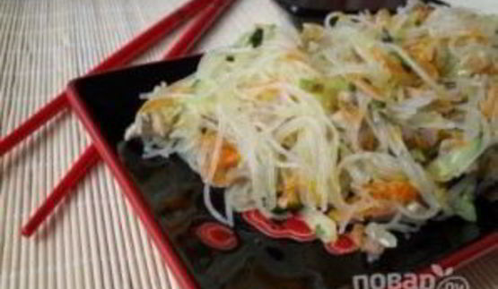 салат фунчоза с мясом