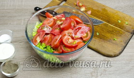 салат из помидоров со сметаной