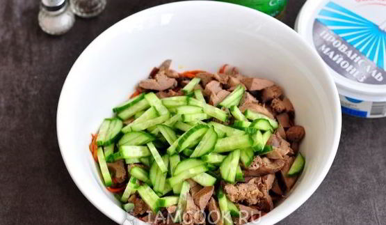 салат обжорка с печенью