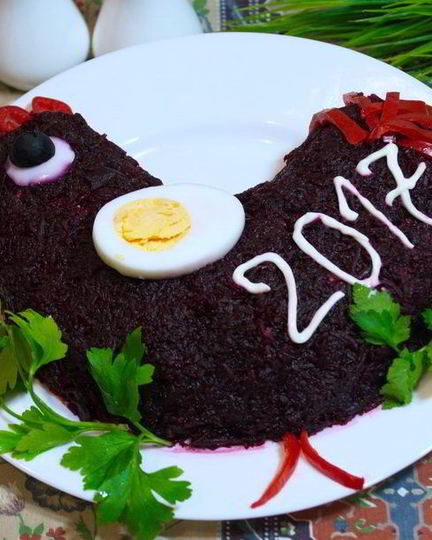 Рецепт салата петух на новый год