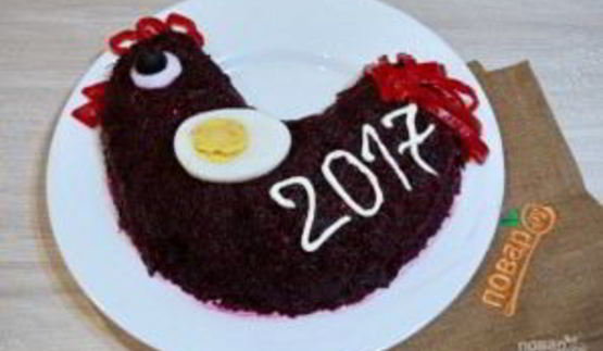 салат петух на новый год