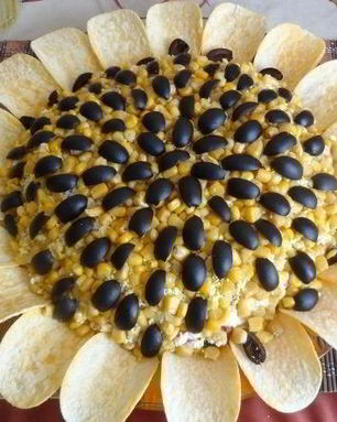 Салат Подсолнух с ветчиной