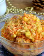 Салат с корейской морковкой и копченой курицей