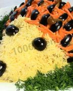 Салат с курицей грибами корейской морковью