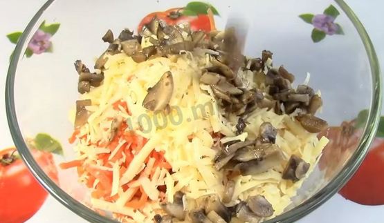 салат с курицей грибами корейской морковью