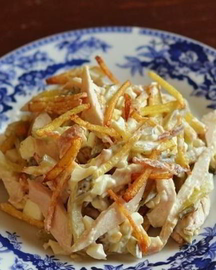 Рецепт салата с курицей и картошкой