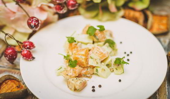 салат с мандаринами и орехами