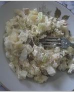 Салат с печенью трески