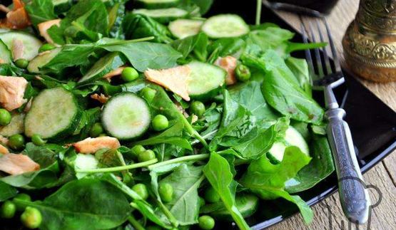 салат с семгой и огурцом