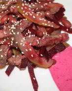 Салат с языком под свекольным соусом