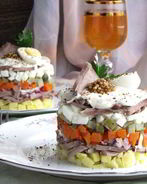 Слоеный салат с языком