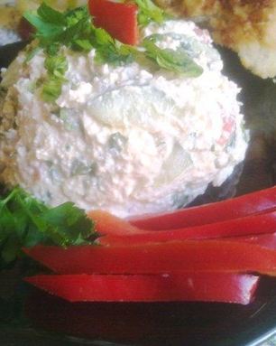 Творожный салат с овощами